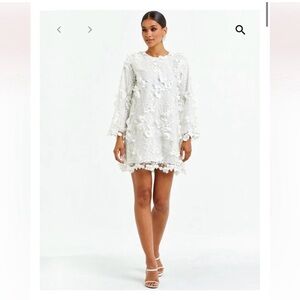 Mestiza White Long Sleeve Dress